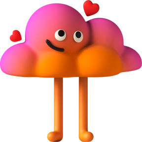 3d Cloud Character in Love